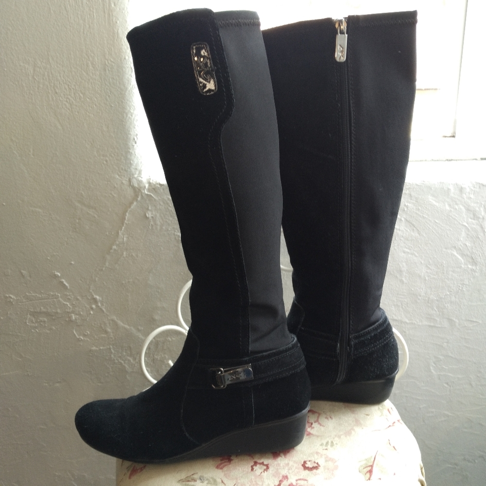 Anne Klein Sport Draft Leather & Neoprene Boot